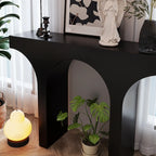 Console rectangulaire d'entrée avec base arquée noire