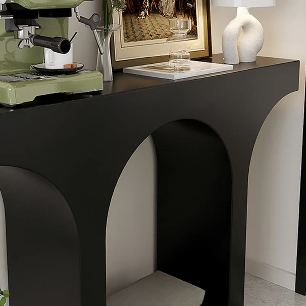 Console rectangulaire d'entrée avec base arquée noire