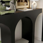 Console rectangulaire d'entrée avec base arquée noire