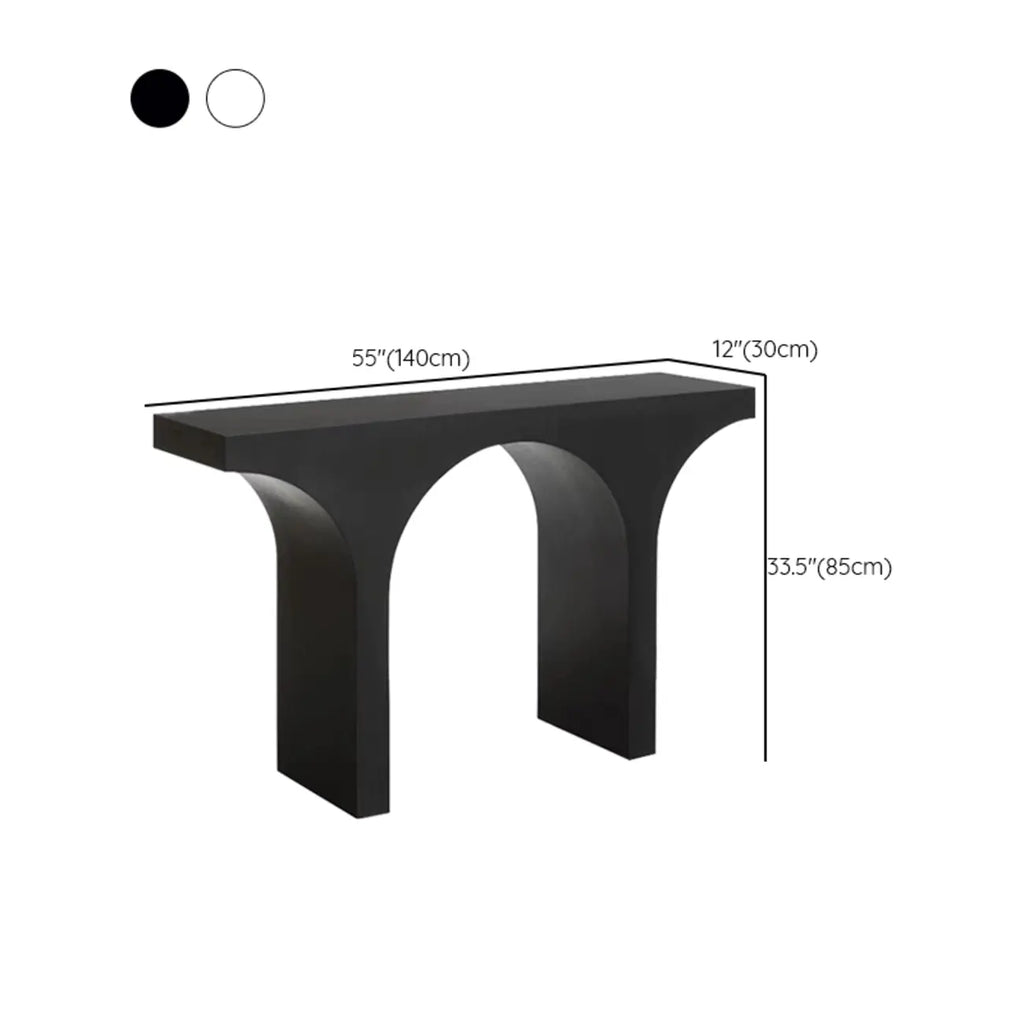 Console rectangulaire d'entrée avec base arquée noire