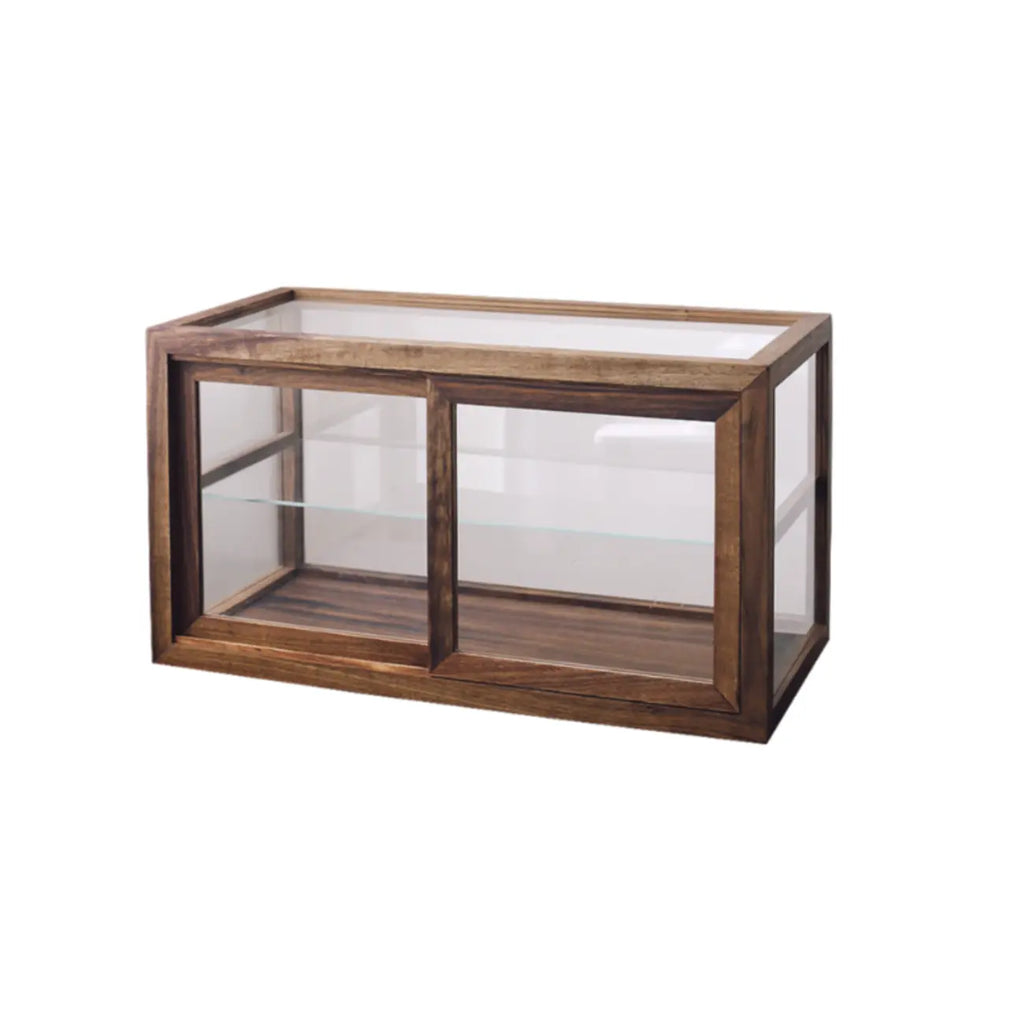 Petite vitrine de table en bois avec porte vitrée – Livingura