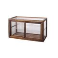 Petite vitrine de table en bois avec porte vitrée