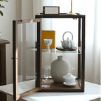 Petite vitrine de table en bois avec porte vitrée