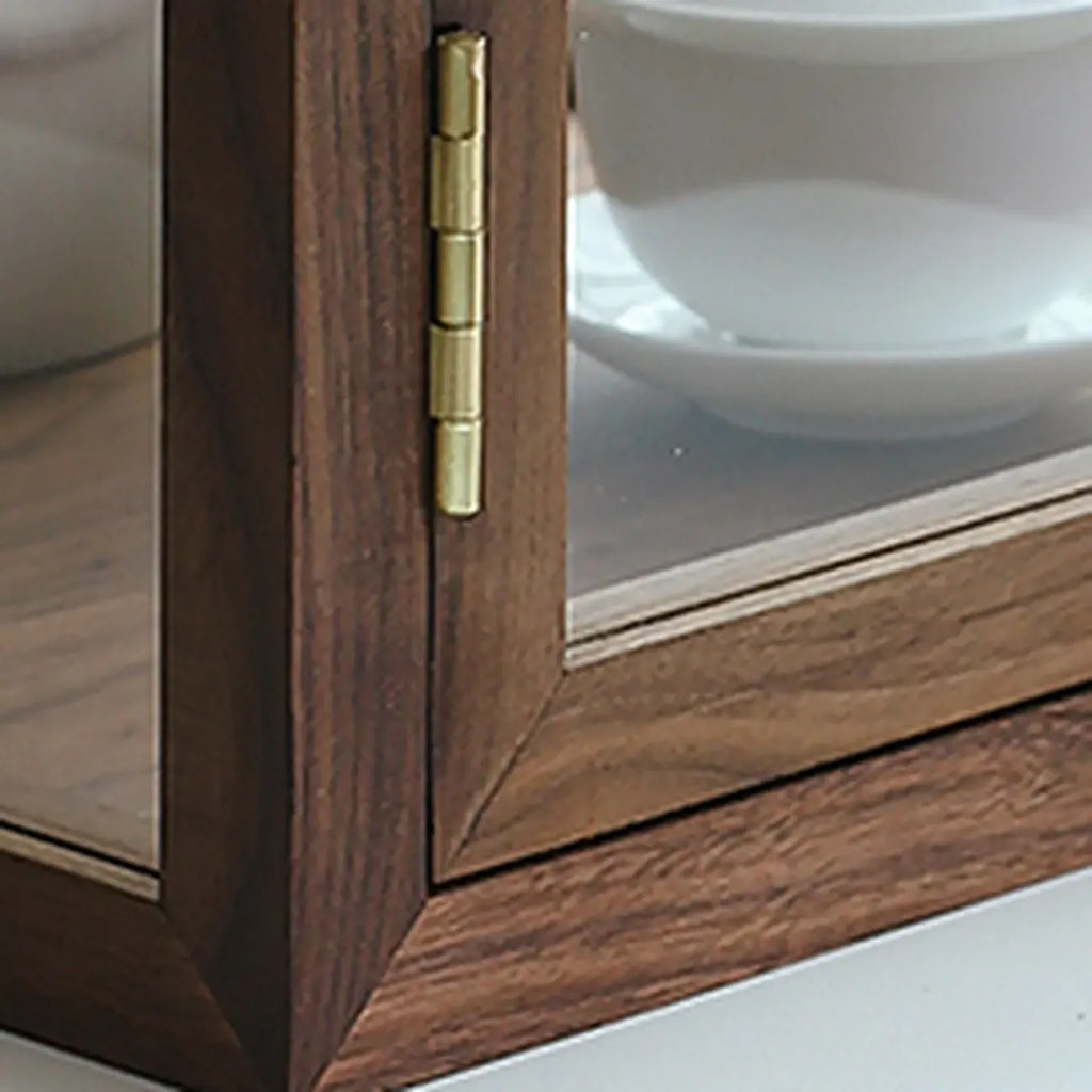 Petite vitrine de table en bois avec porte vitrée – Livingura
