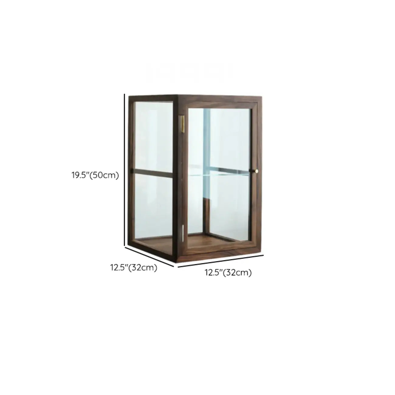 Petite vitrine de table en bois avec porte vitrée