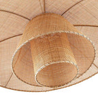 Suspension à plusieurs niveaux en rotin beige oriental pour îlot de cuisine