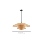 Suspension à plusieurs niveaux en rotin beige oriental pour îlot de cuisine
