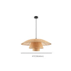 Suspension à plusieurs niveaux en rotin beige oriental pour îlot de cuisine