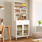 Buffet ouvert en bois, autoportant, avec tiroir