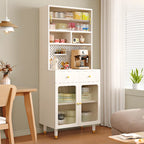 Buffet ouvert en bois, autoportant, avec tiroir