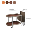 Table d'appoint pivotante ovale à deux niveaux avec plateau en similicuir pour salon
