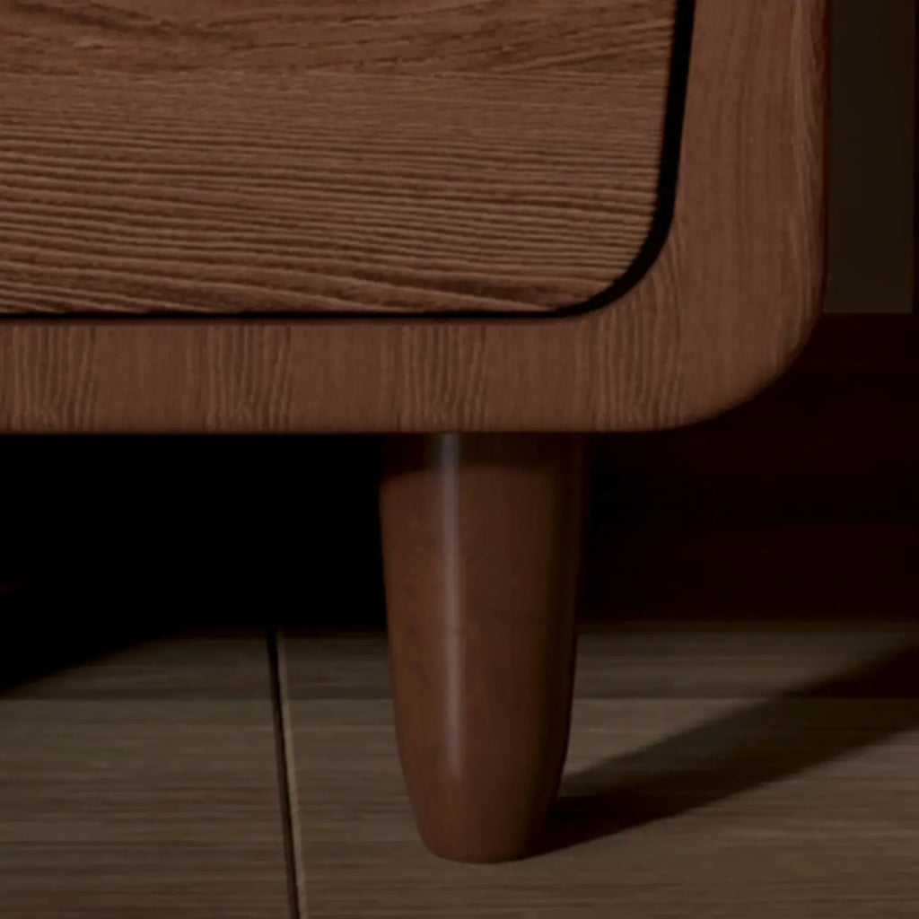 Petite table de chevet moderne en bois avec étagère ouverte et tiroir