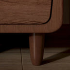 Petite table de chevet moderne en bois avec étagère ouverte et tiroir