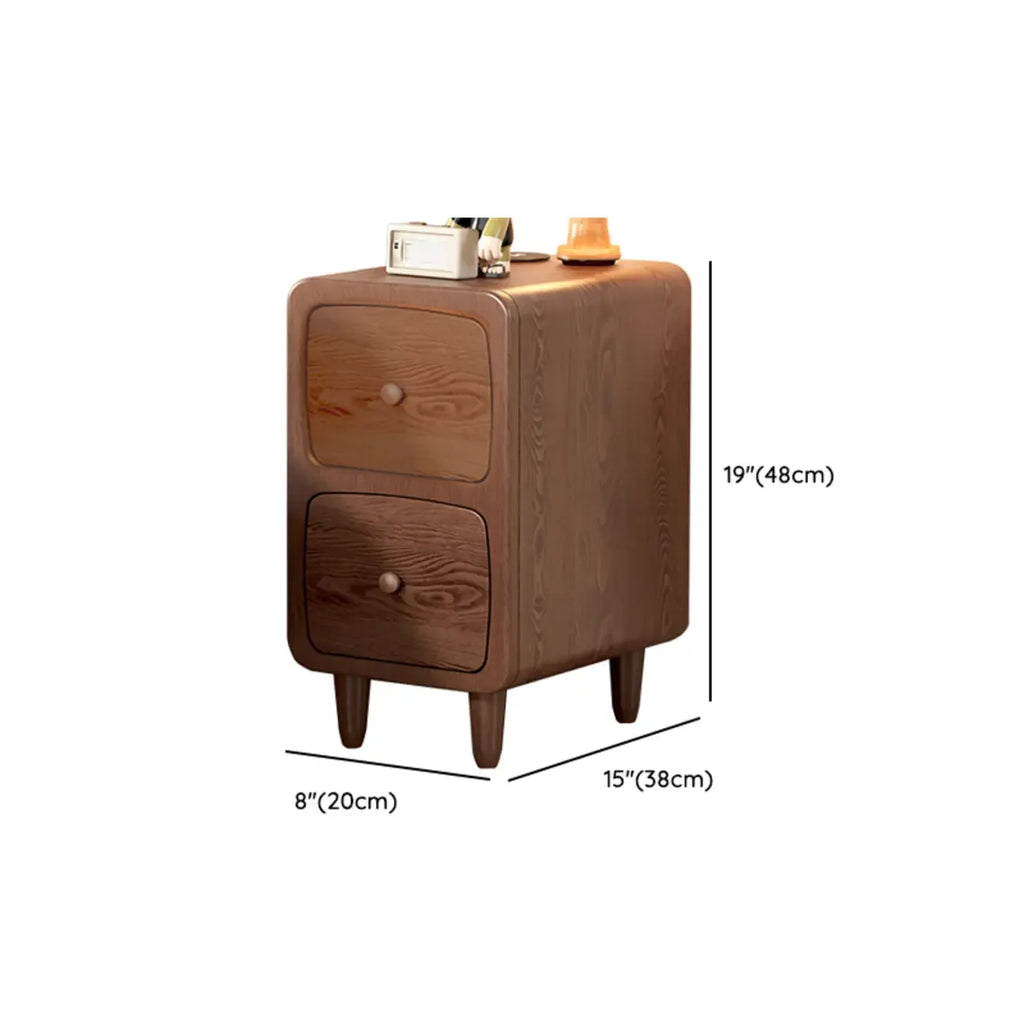 Petite table de chevet moderne en bois avec étagère ouverte et tiroir