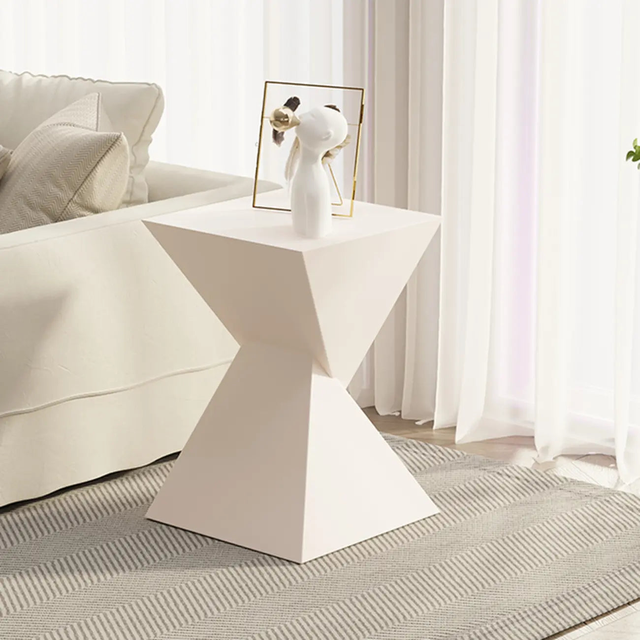 Table d'appoint torsadée en fer noir pour salon