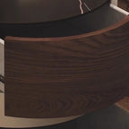 Table de chevet ronde à 2 niveaux en pin étroit avec fermeture douce