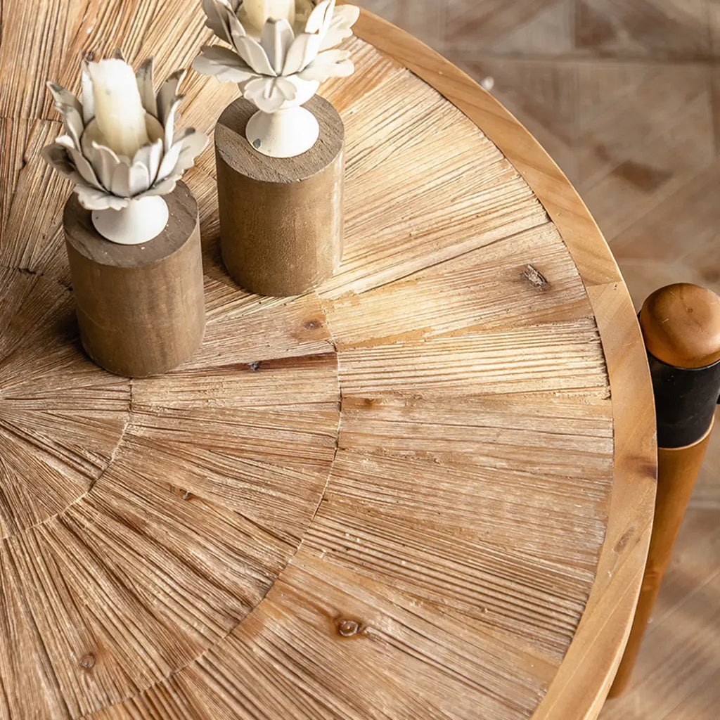 Table basse/table à manger ronde moderne en bois naturel à quatre pieds