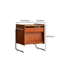 Table de chevet étroite en bois brun de style moderne du milieu du siècle avec tiroirs