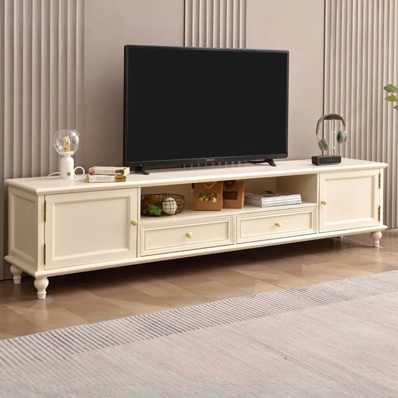 Commode vintage en bois blanc et meuble TV