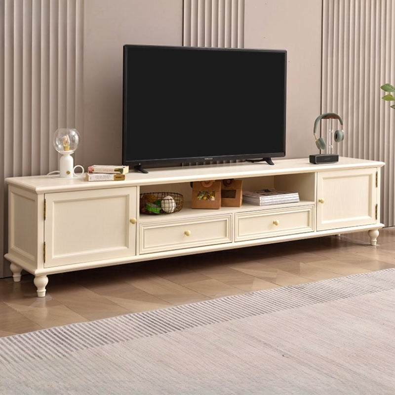 Commode vintage en bois blanc et meuble TV
