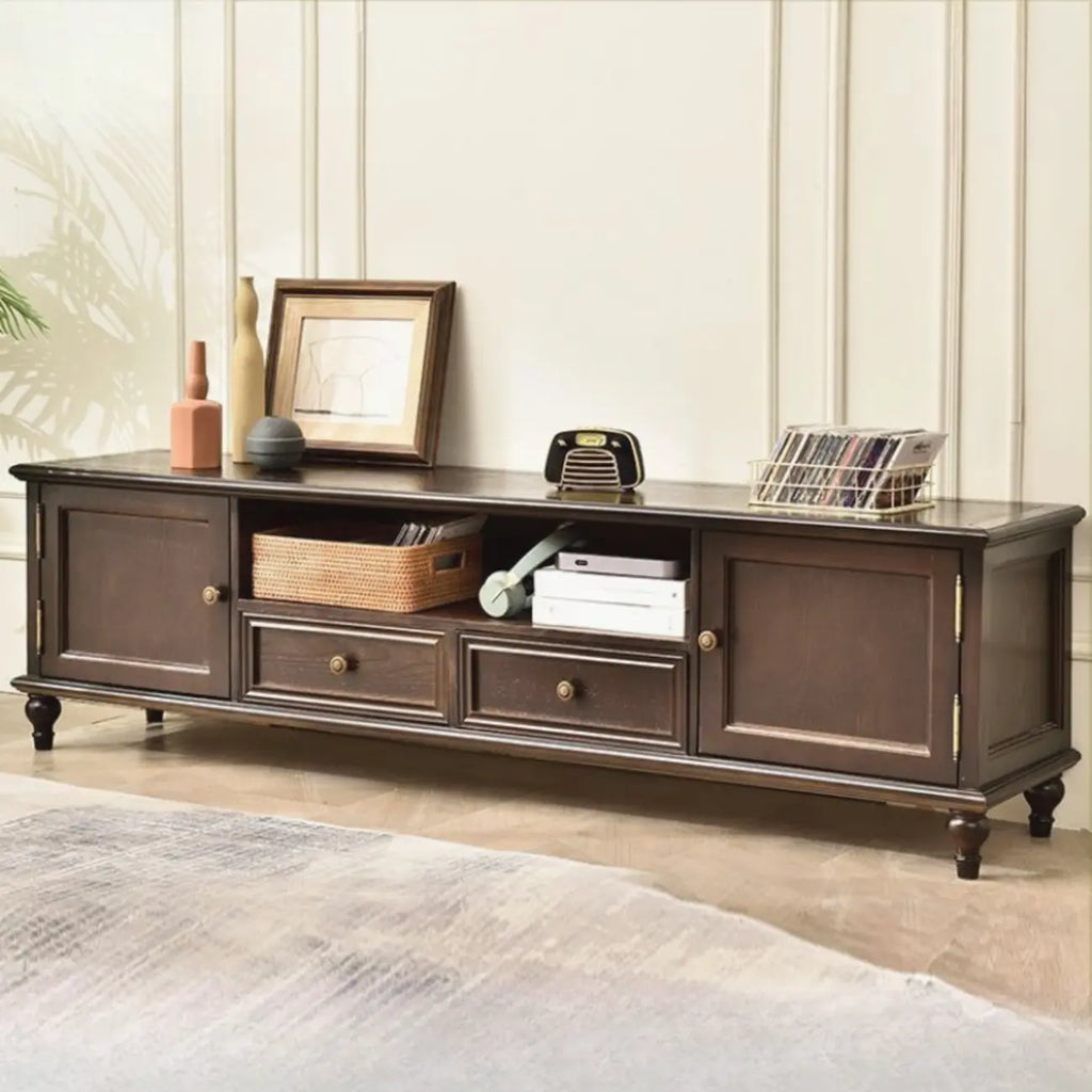 Commode vintage en bois blanc et meuble TV