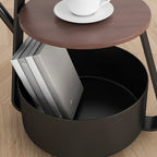 Étagère de rangement élégante en tissu, fer et bois, lampadaire arqué