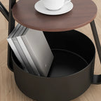 Étagère de rangement élégante en tissu, fer et bois, lampadaire arqué