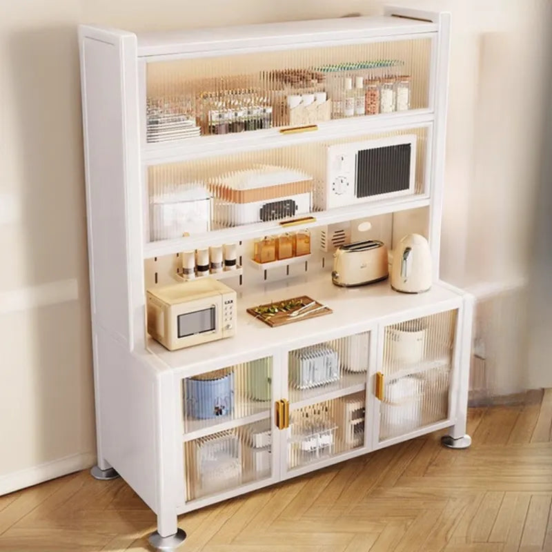 Buffet simple en métal perforé avec porte vitrée