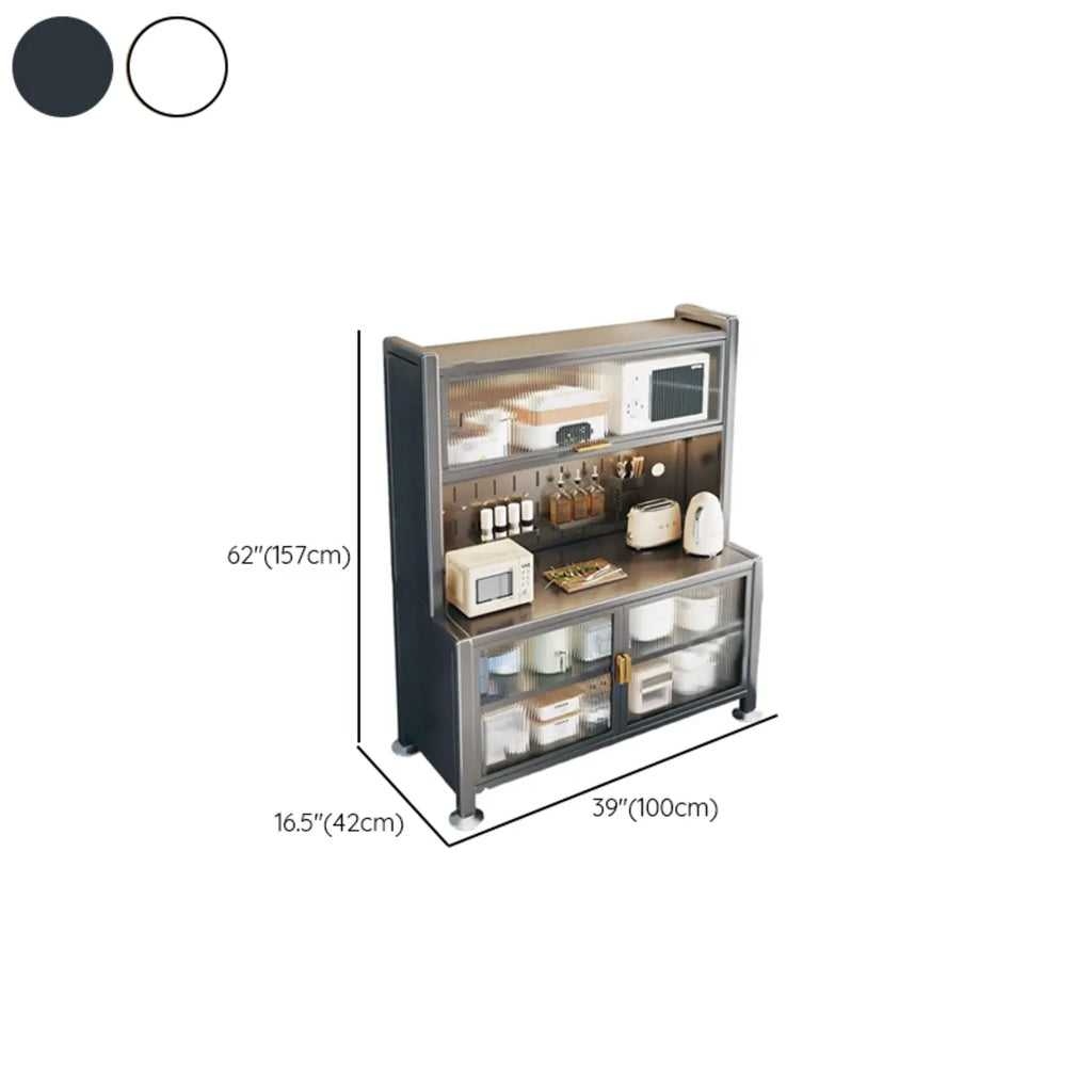 Buffet simple en métal perforé avec porte vitrée