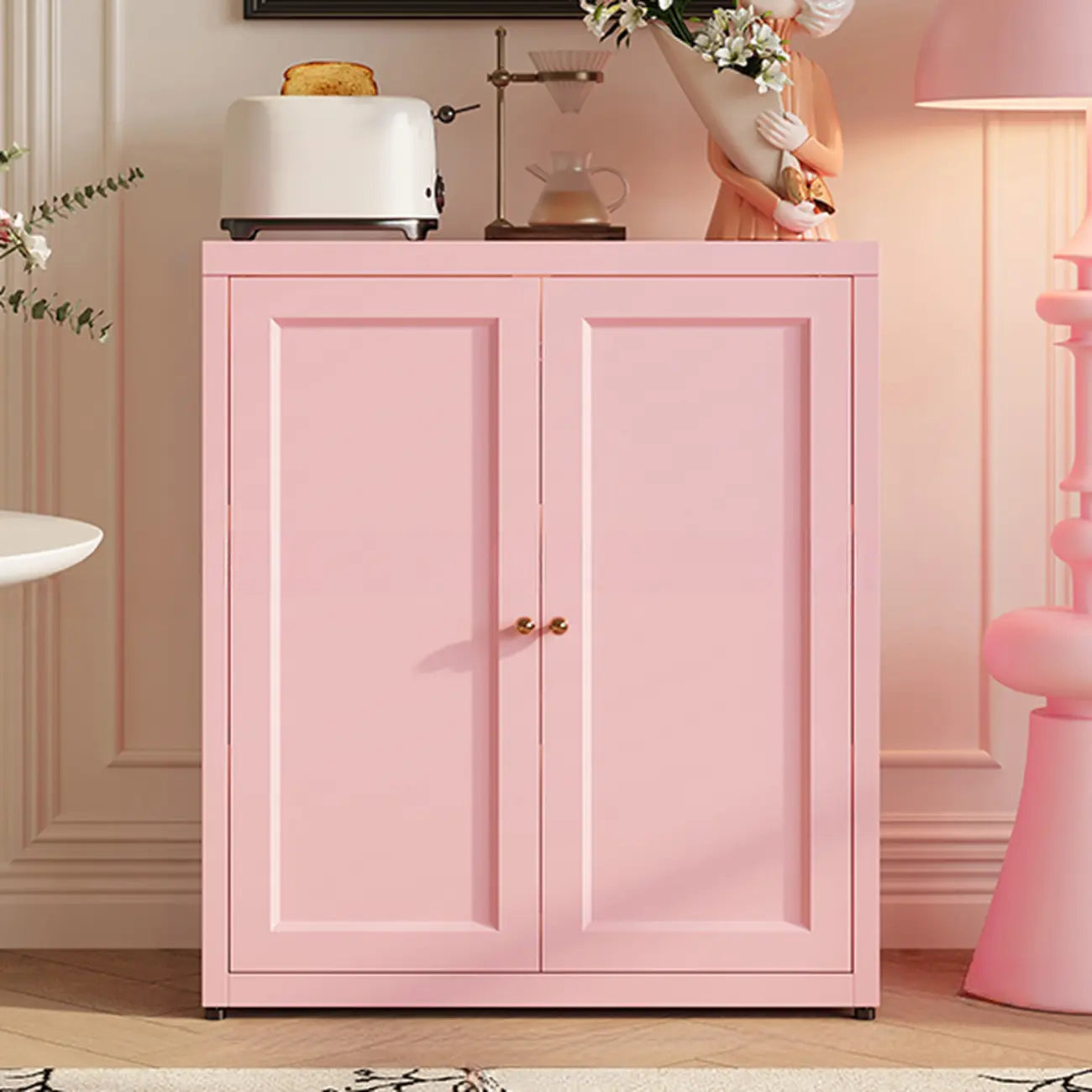 Buffet simple et contemporain en métal à 3 étagères