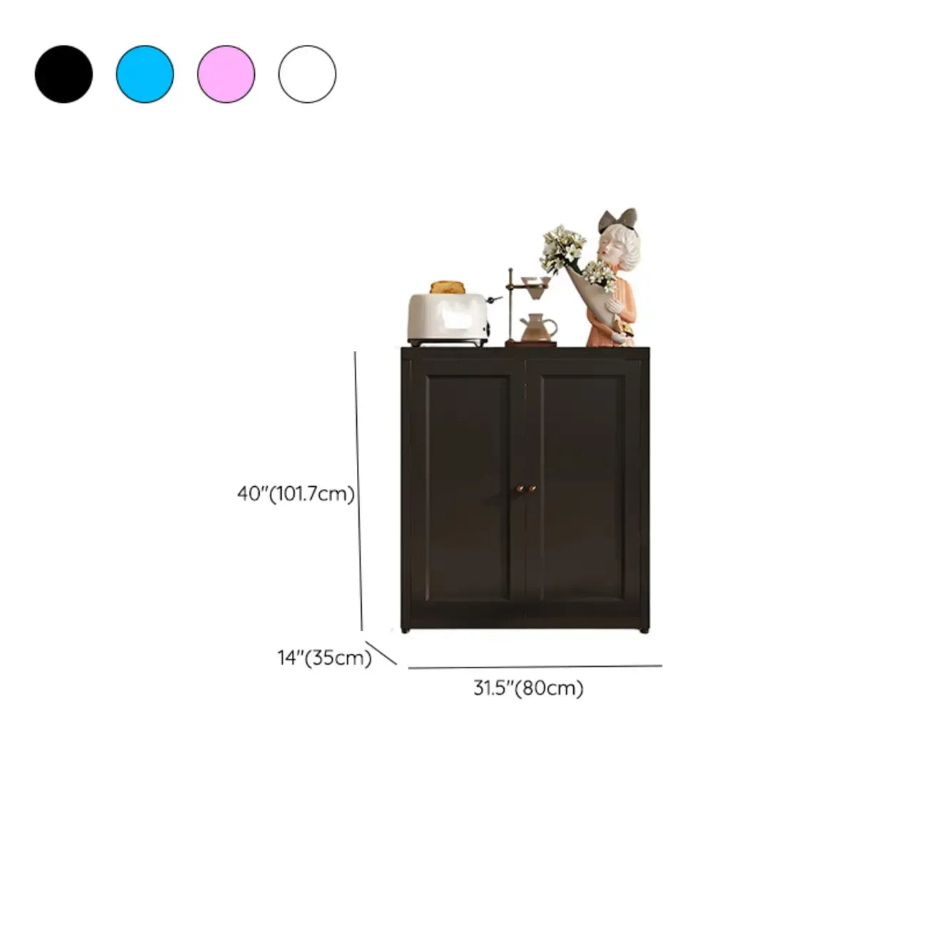 Buffet simple et contemporain en métal à 3 étagères