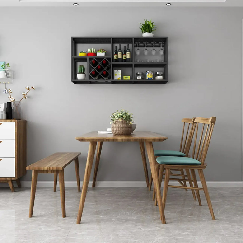 Porte-bouteilles et verres à vin mural en métal luxueux
