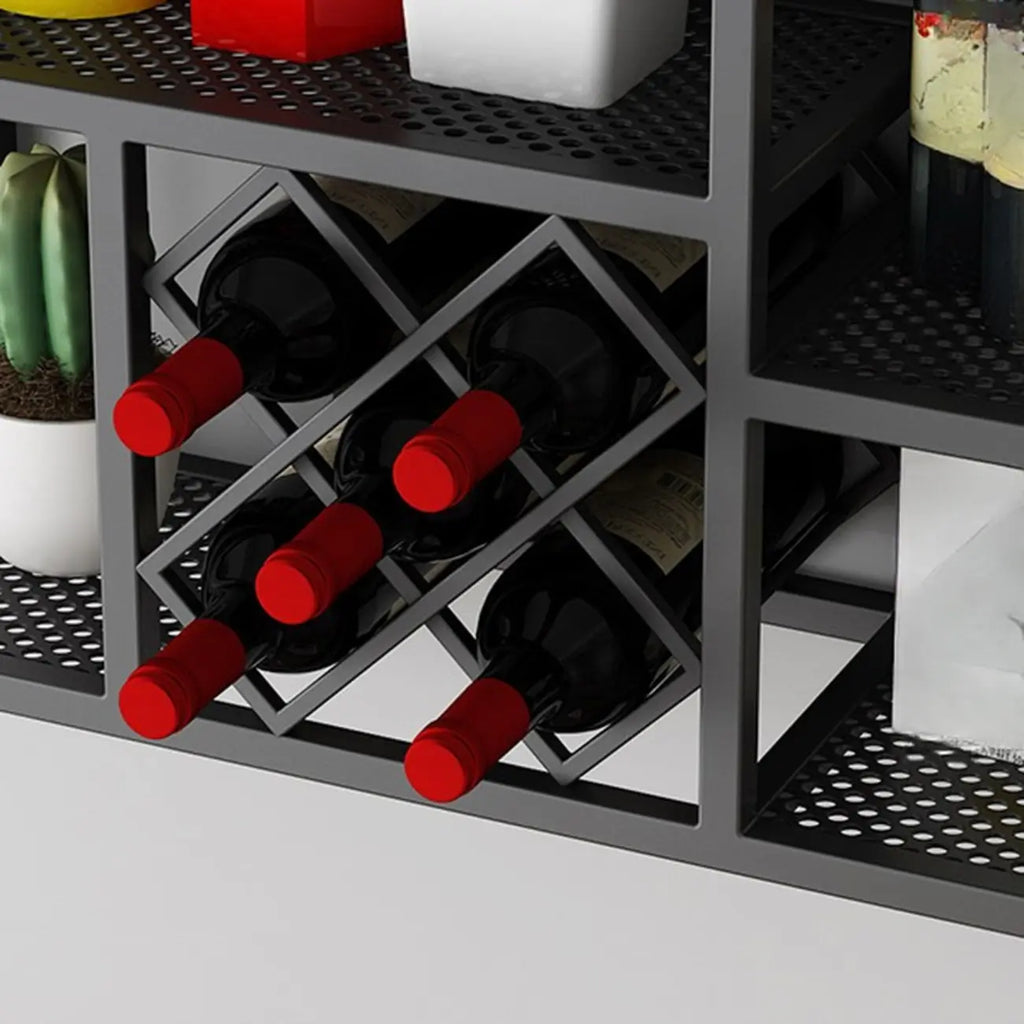 Porte-bouteilles et verres à vin mural en métal luxueux