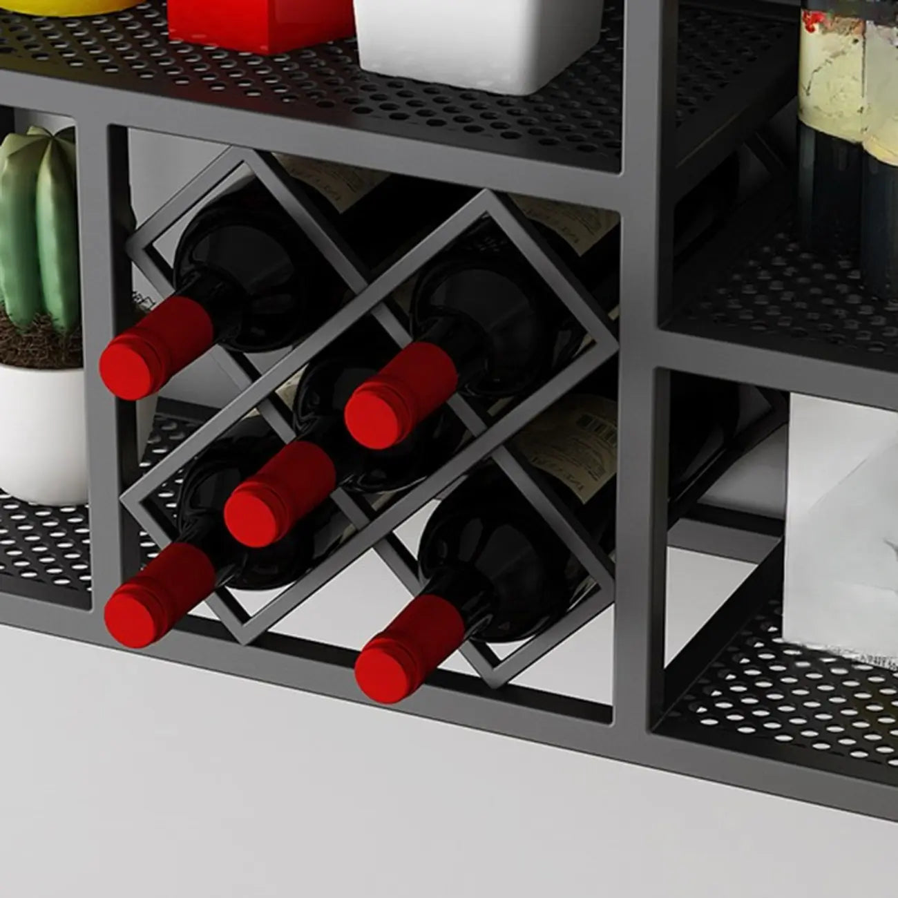 Porte-bouteilles et verres à vin mural en métal luxueux