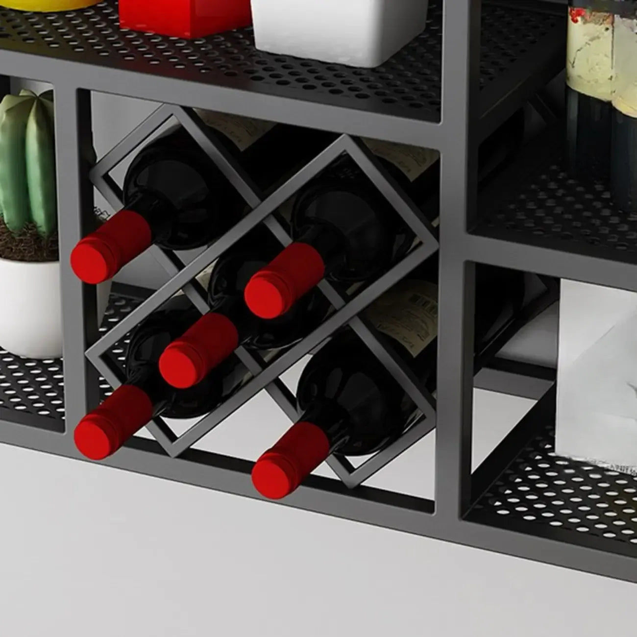 Porte-bouteilles et verres à vin mural en métal luxueux