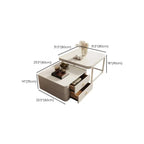 Table basse gigogne blanche avec plateau en pierre anti-rayures et rangement