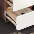 Table de chevet étroite moderne en bois avec 2 tiroirs