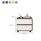 Table de chevet étroite moderne en bois avec 2 tiroirs