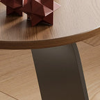 Tables d'appoint minimalistes rondes en bois en forme de C pour salon