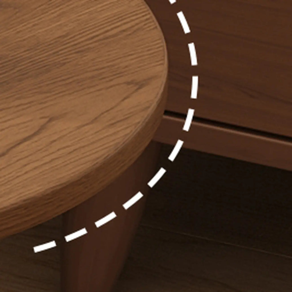 Tables d'appoint minimalistes rondes en bois en forme de C pour salon