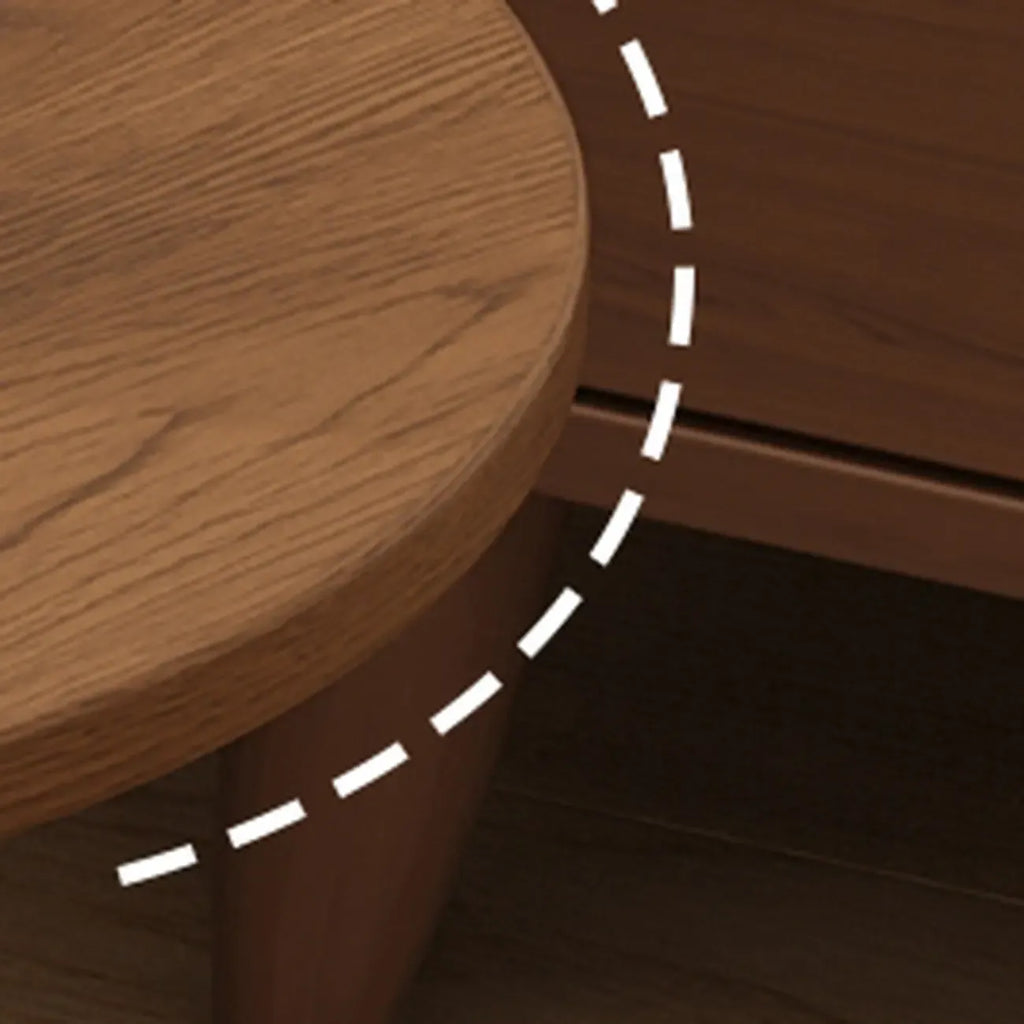 Tables d'appoint minimalistes rondes en bois en forme de C pour salon