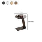 Tables d'appoint minimalistes rondes en bois en forme de C pour salon