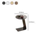 Tables d'appoint minimalistes rondes en bois en forme de C pour salon