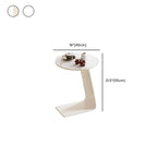 Tables d'appoint minimalistes rondes en bois en forme de C pour salon