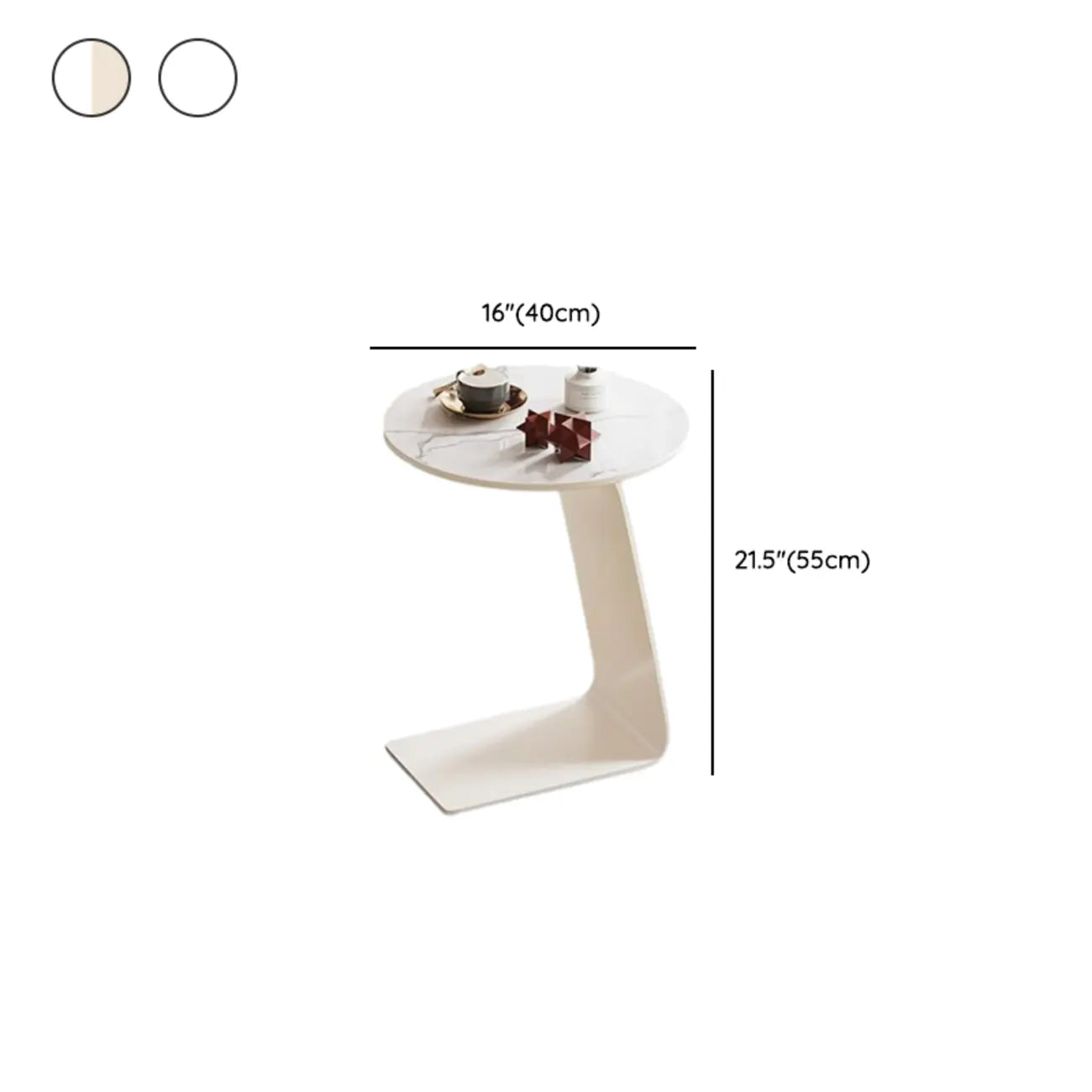 Tables d'appoint minimalistes rondes en bois en forme de C pour salon