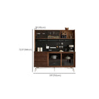 Buffet moderne en bois avec comptoir en pierre et portes coulissantes