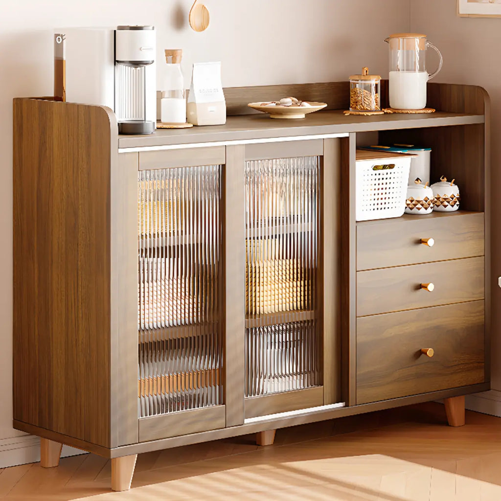 Buffet moderne à panneaux plats avec portes coulissantes