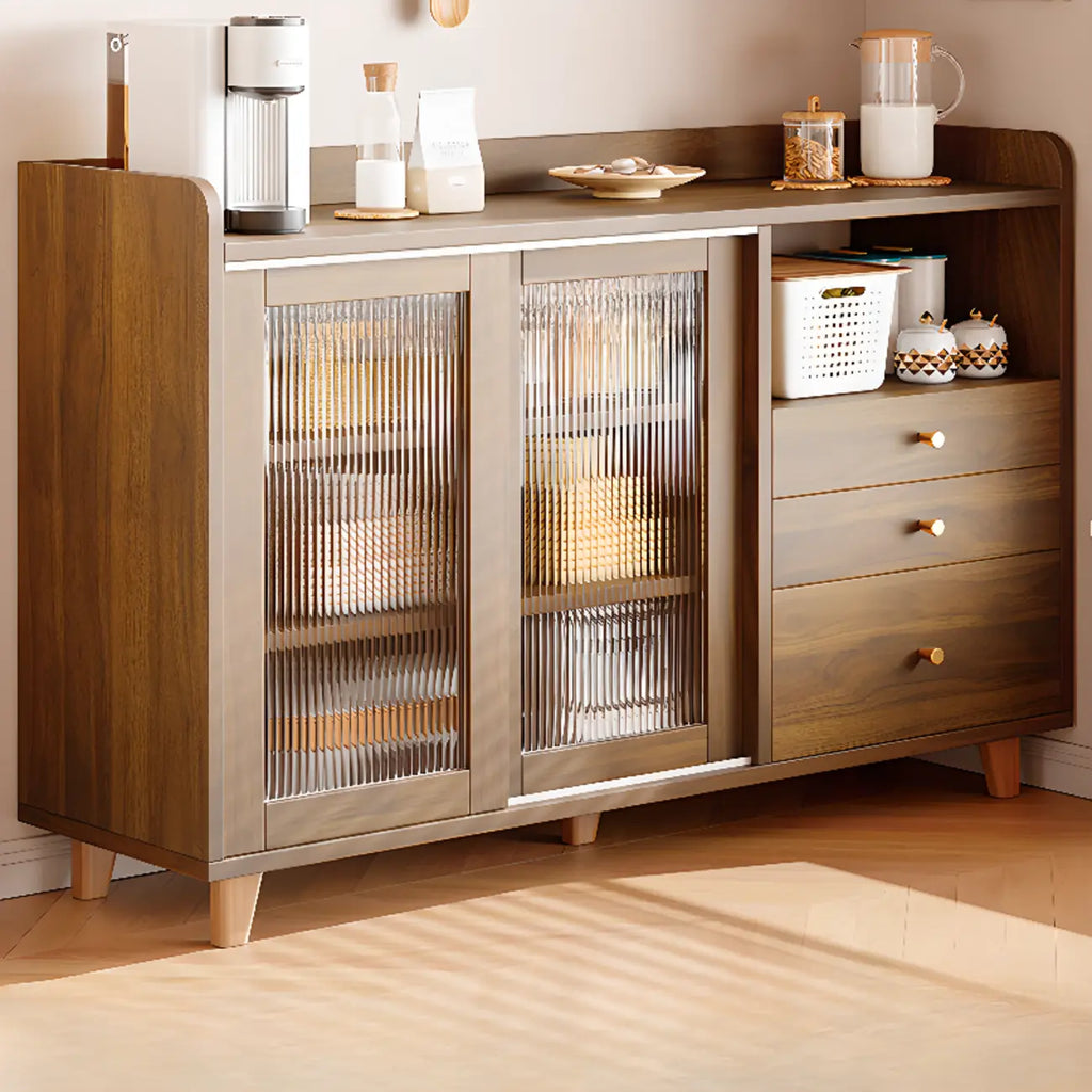 Buffet moderne à panneaux plats avec portes coulissantes
