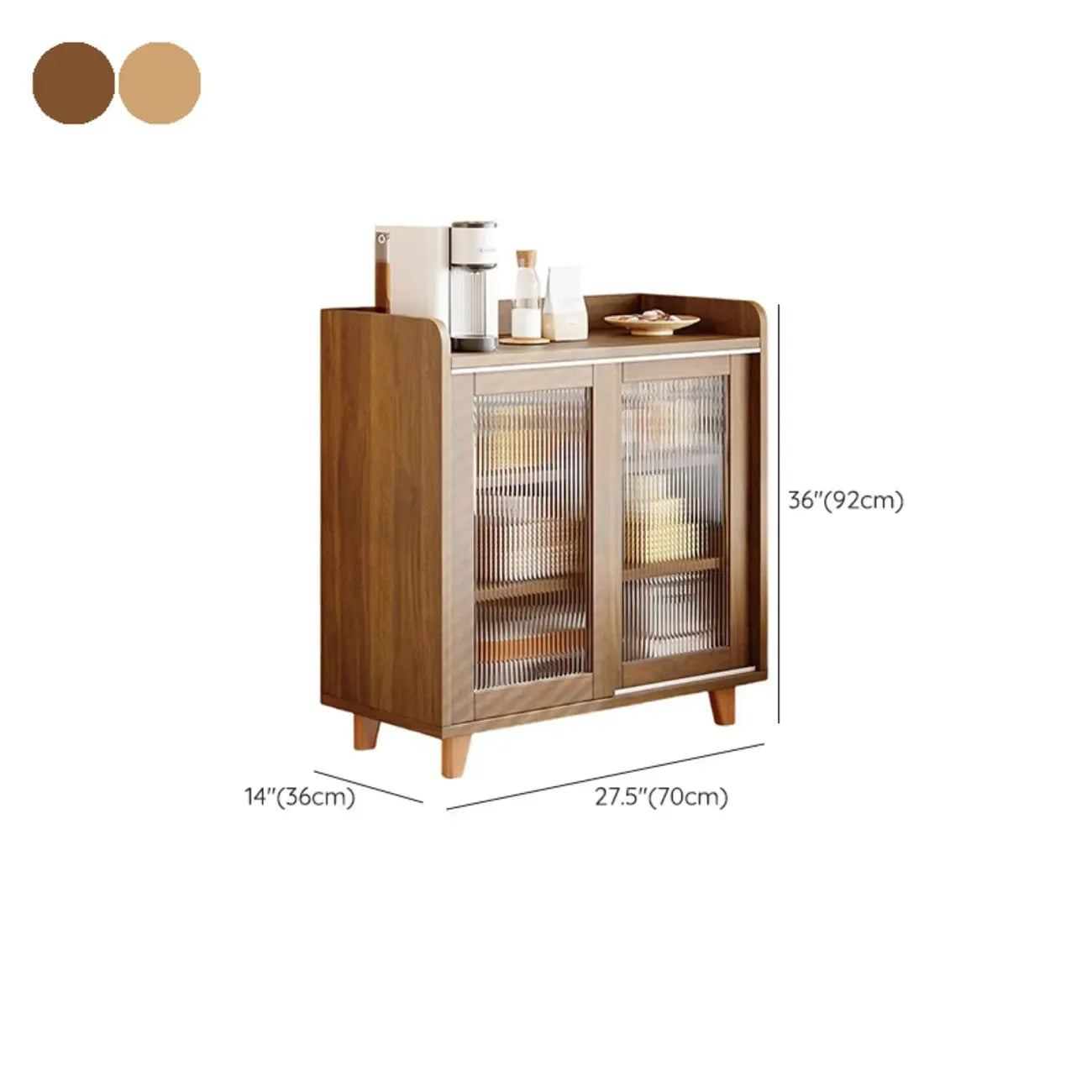 Buffet moderne à panneaux plats avec portes coulissantes