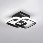 Plafonnier semi-encastré LED géométrique en métal noir